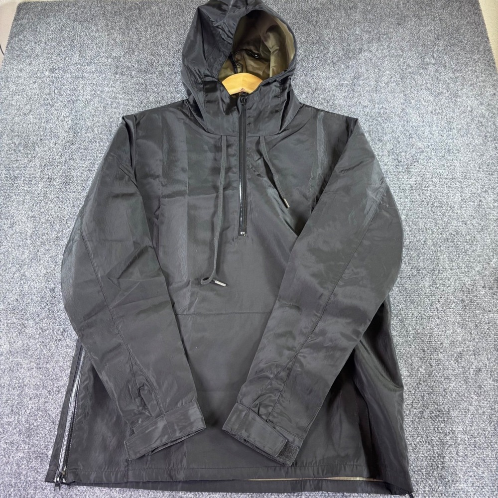 Stampd Anorak Windbreaker Mens M Black 1/2 Zip Side Zips Nylon Streetwear Jacket